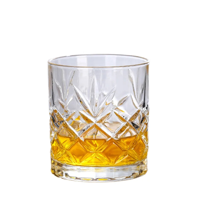 220ml Free Sample Lead Free Modern Drinking Tumbler Whiskey Glasses Liqueur Glassware Embossed Whisky Shot Glass Cup for Bar MegaBDM
