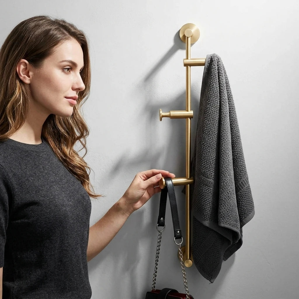 High Quality Eco-Friendly Brass Wall Mounted Clothes Hooks & Coat Hanger for Bedroom Use