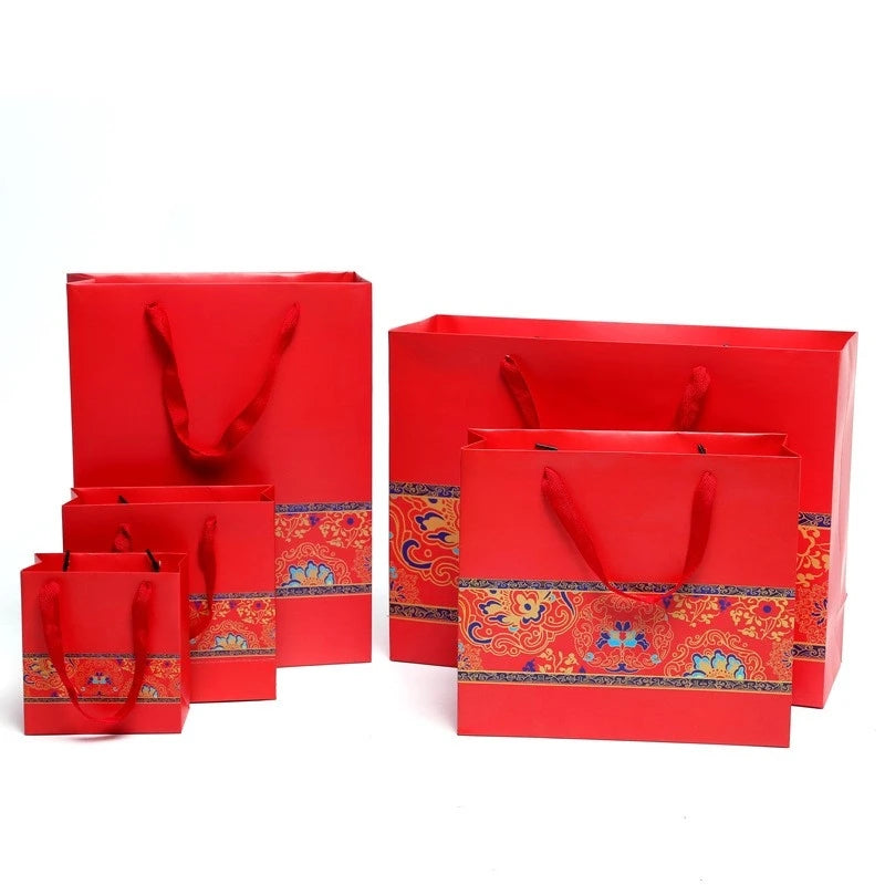 Cheap Personalized Washable Paper Bag Gift Bag With Ribbon Chinese New Year Gift Bag