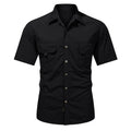 Men's Custom Liner Casual Short Sleeved Shirt Breathable Quick Dry for Outdoor Anti-Wrinkle Plain Dyed for Autumn Workwear