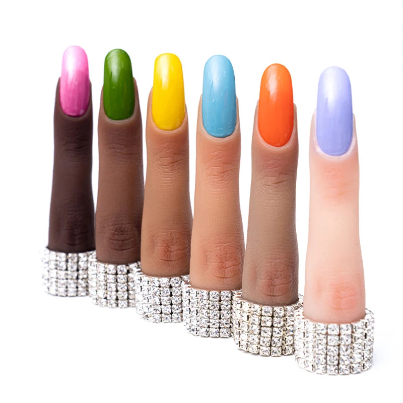 Practice Hand Liquid Silicone Nails Kit Flexible Hand Model Left Bendable Mannequin Nail Training Hand Nail Practice Beginners