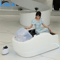 Modern Design Japanese Head Spa Heating Shampoo Chair and Massage Bed With Ceramic Wash Basin and Sink for Barbershop Salon