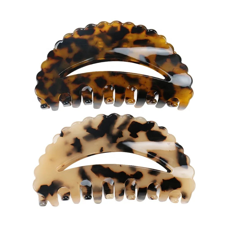 Cellulose Acetate Tortoiseshell Barrettes Claw Clips Luxury Ladies Strong Hold No Slip Grip Clamp
