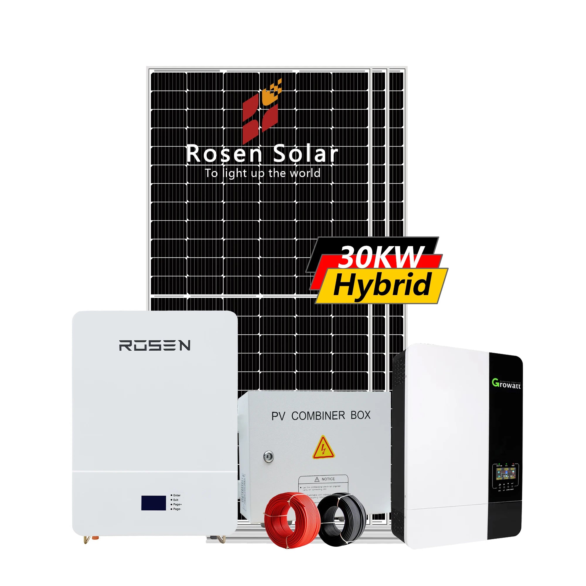 Good Price ROSEN Household Outdoor Solar Energy Systems 30000w Solar Power System Generator Station With Rack Mounted Battery