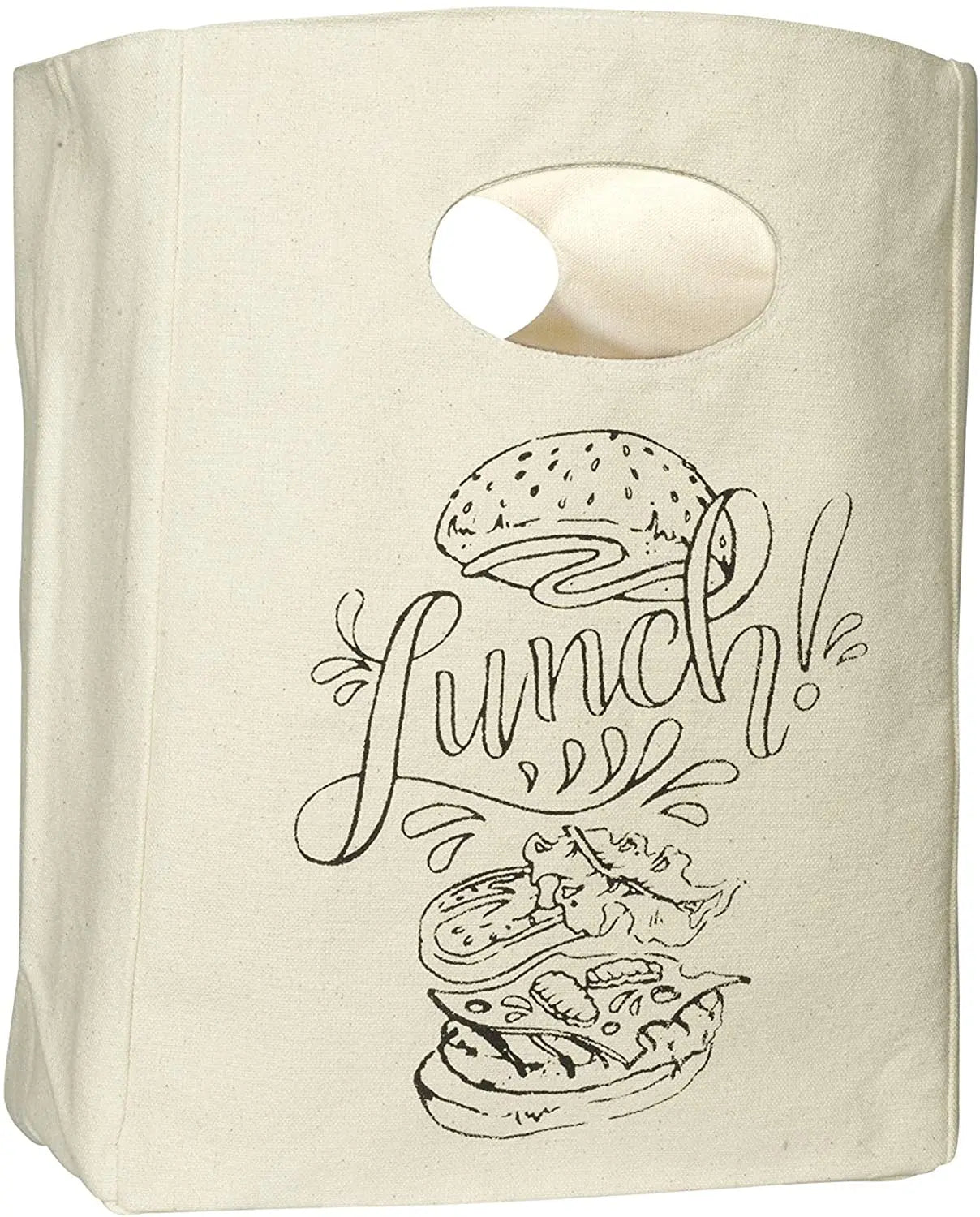 Ruthbag Reusable Handled Lunch Tote Organic Cotton Canvas Medium Snack Bag Animal Prints Custom Printed Logo Machine Washable