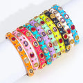 G1848 Trend Jewelry Colorful Cuff Bangles 18K Gold Plated Brass Inlaid Zircon Enamel Bracelet Bangle