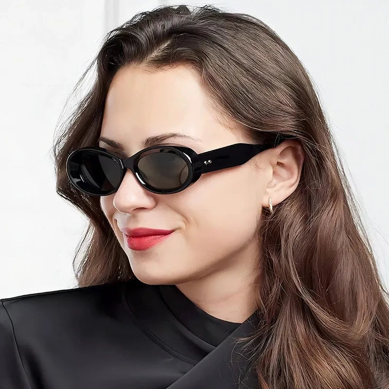ADE WU STY3851N Retro Custom Round Shades 2024 New Women's Oval Sunglasses Fashion Designer White Frame Sunglasses