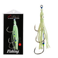 High Carbon Steel Bionic Squid Skin Triple Hook Lure Luminous Iron Plate Artificial Soft Bait Fish Attractor Carp Sea River