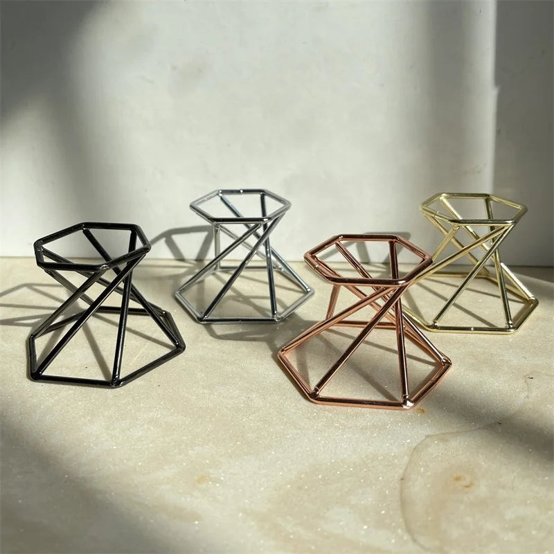 Wholesale Cheap Metal Base Crystal Egg Holder Block Quartz Crystal Sphere Gemstone Metal Stand