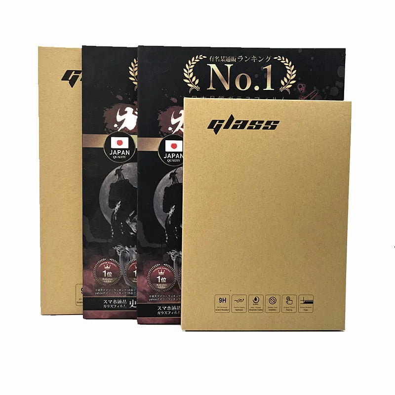 Custom Recycled Materials Book Shape Rigid Tempered Glass Packaging Boxes UV Coating Matt Lamination Wholesale Gift Mobile