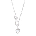Fashion Hot Sale 925 Sterling Silver Rhodium Plated Infinity Symbol Women's Heart Pendant Necklace Wholesale
