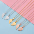 Split Heart Shaped Personalized Fashion Stainless Steel Couple Love Combination Set DIY Customizable Engraved Pendant Necklace