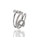 Top Icy Custom Ring 18K Gold Plated Fashion Jewelry Slim Two Letters Resizable Rings Custom Name Ring