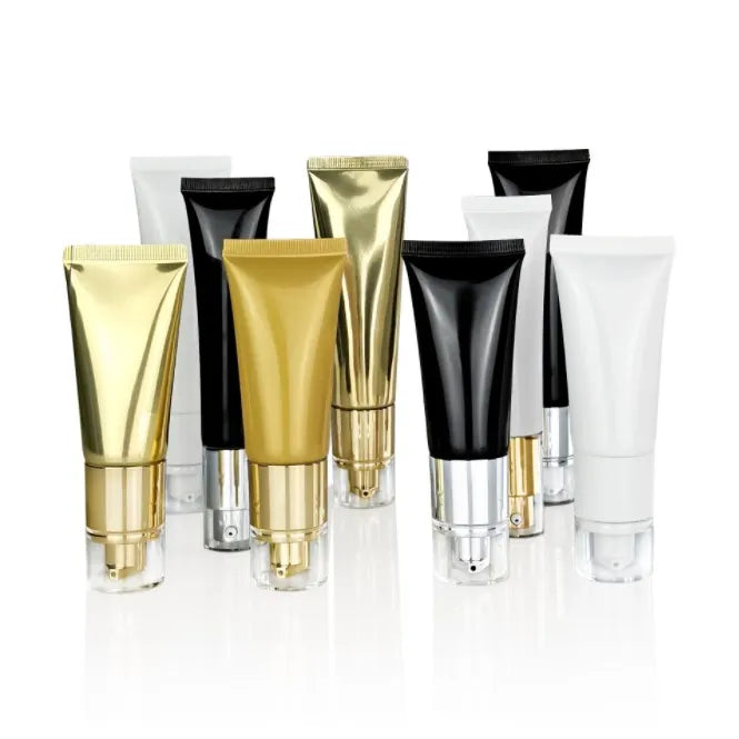 30g 40g 50g Stock Airless Pump Tube for BB Cream Liquid Foundation 200ml Capacity Cosmetic Airless Bottle Screw Cap for Mascara