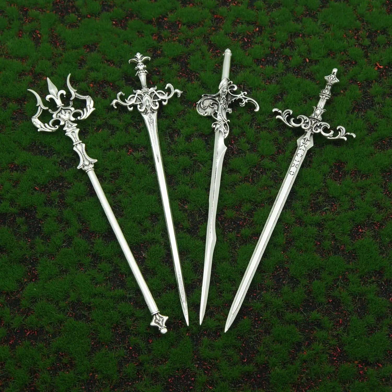 Vintage Wave Trident Sword Hair Stick Women Hairpin Gift