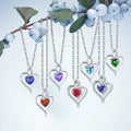 YILUN 925 Sterling Silver Heart Amethyst Pendant Necklace Purple Gemstone Cubic Zirconia Heart Love Necklace Jewelry for Women