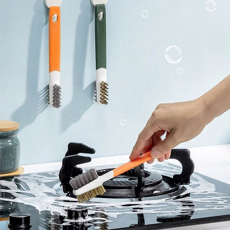 2024 New Gas Stove Cleaning Brush Multifunctional Kitchen Range Hood Gap Cleaning Artifact Iron Brush Wire Brush