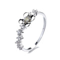 Sweet Flowers Single Row Girls Ring Zircon Flowers Ladies Ring