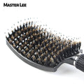 Scalp Massager Comb Boar Bristle Nylon Teeth Hairbrush Curly Detangling Hair Brush Home Salon Hairdressing Tools MegaBDM