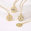 European and American Fashion Brass with Zircon Eye Pendant Necklace for Women