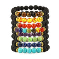 Lava Rock Oil Diffuser Beaded Yoga Balance 8mm Round Crystal Bracelet for Men Women Healing Stone Crystal Bracelets & Bangles