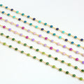 18K Color Preserving Gold Plated Oil Drop Hand Chain Brass Personality Fashion Colorful Necklace Chain DIY Enamel Loose Chain