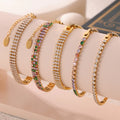 2024 New Luxury Anti Tarnish 18k Gold Plated Tennis Bracelet 316L Stainless Steel Full Diamond Bracelet for Women