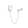 1 Piece Luxury 925 Sterling Silver Non Piecing Cuff Earrings Pave Full Zirconia Diamond Stud Earrings for Women