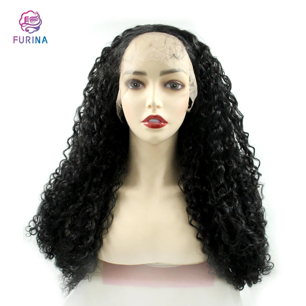 Performer Show Lovesick Fashion Afro Kinky Curly High Grades Synthetic Wigs Hot Sale Deep Part Lace Front Synthetic Wigs