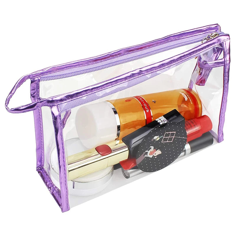 Customized Logo Ladies Travel Cosmetic Bag New Fashion Clear PVC Zipper Portable Reusable Waterproof Eco-Friendly Makeup Case