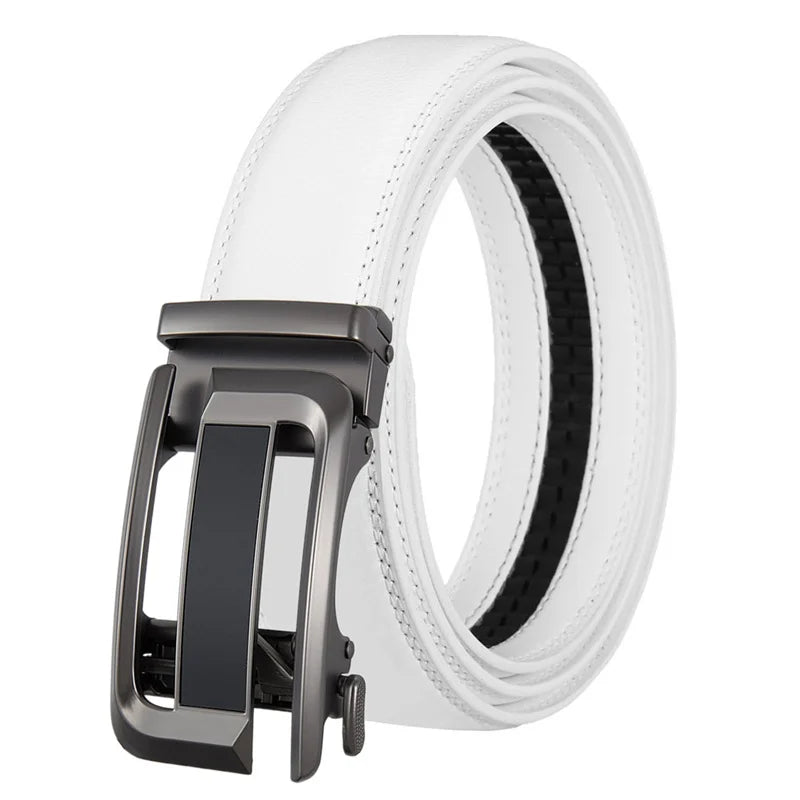 LQbelt New Automatic Buckle Belt Genuine Leather Ratchet Belts for Men Custom Logo Waistband Factory