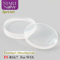Startnow 2Pcs/Set Focusing Lens D24.7-30mm Fused Silica Laser Focus Collimating Lens for 4KW WSX Fiber Laser Engraving Machines