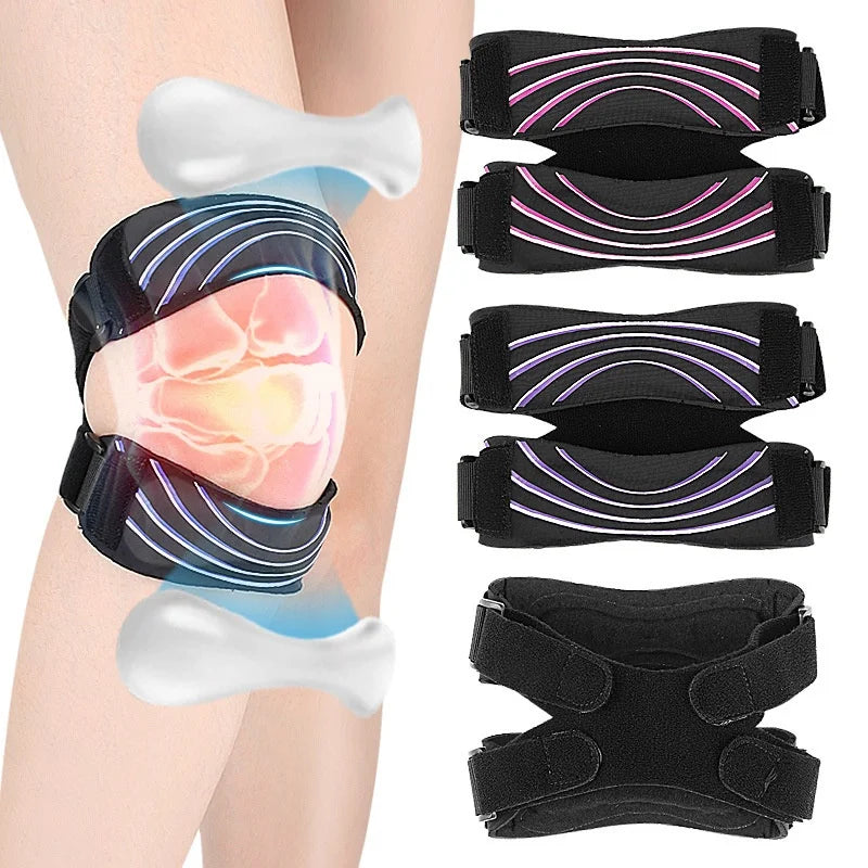 Melenlt Double Patella Knee Strap with Silicone Cushion -Adjustable Knee Support for Running Cycling & Fitness