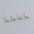 Piercing Jewelry 925 Sterling Silver Screw Ball Ear Plug Ear Bone Zircon Bowknot Stud Earrings