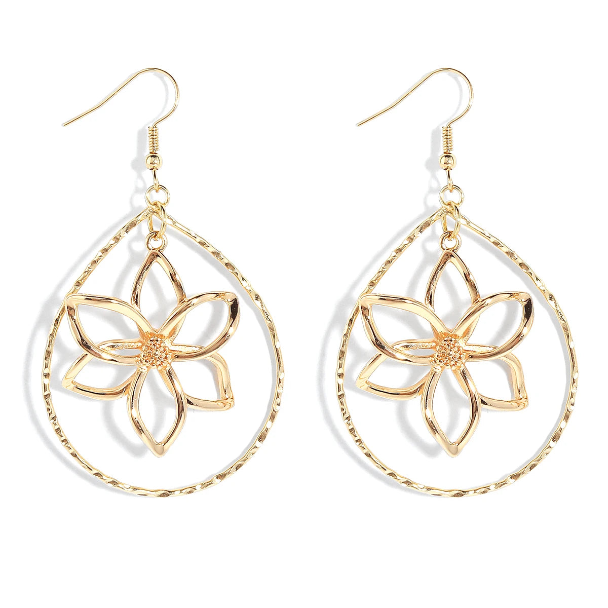 Various Styles Fashion Hawaii Teardrop Flower Luxury Earrings Women 18k Gold Plated Earrings