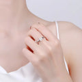 18k Gold  Plated 925 Solid Silver Moissanite Engagement Ring 1ct White D Color Princess Cut Solitaire Ring