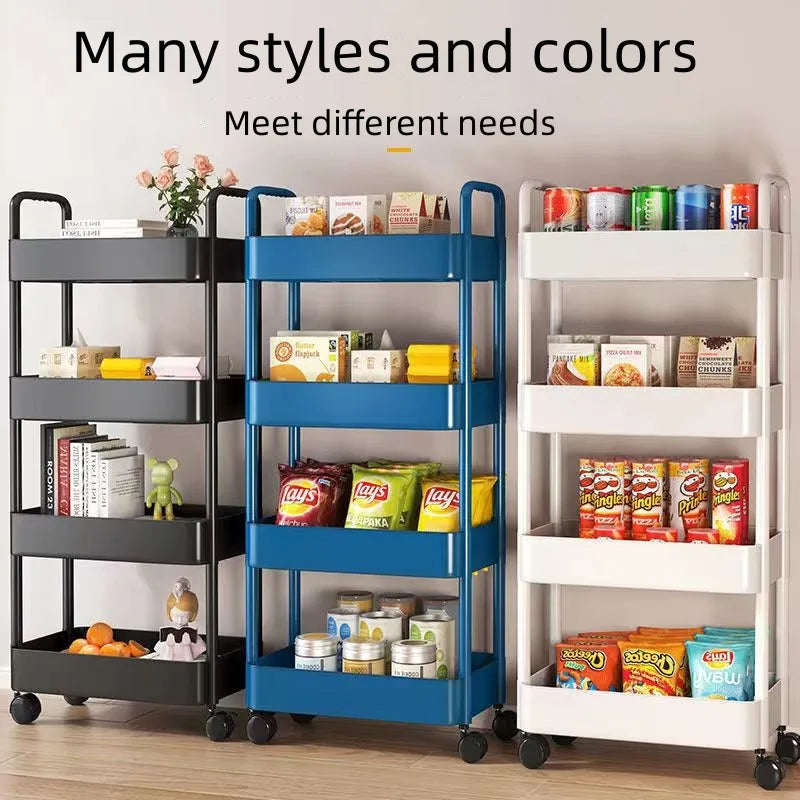 Mobile Office Plastic Bookshelf Kitchen Plastic Vegetable Rack Living Room Storage Multifunctional Plastic Group Device Shelf