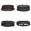 Volcanic Stone Bracelet Set Group Hip Hop Europe and America Bracelet Men Beaded Bracelets