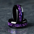 New Style Cool Black Plated Rings Trendy Stainless Steel Rings Simple Purple Blue Gold Foil Finger Rings for Women
