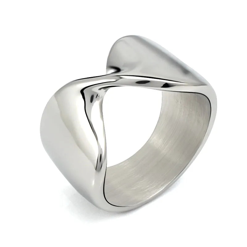 2021 Fashion Stainless Steel Silver Color Finger Geometric Ring Jewelry  Knuckle Wide Ring Set for Women