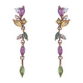 Factory Wholesale Rose Gold Plated 925 Sterling Silver Natural Tourmaline Drop Earrings for Women Birthday Gift Daily Wear