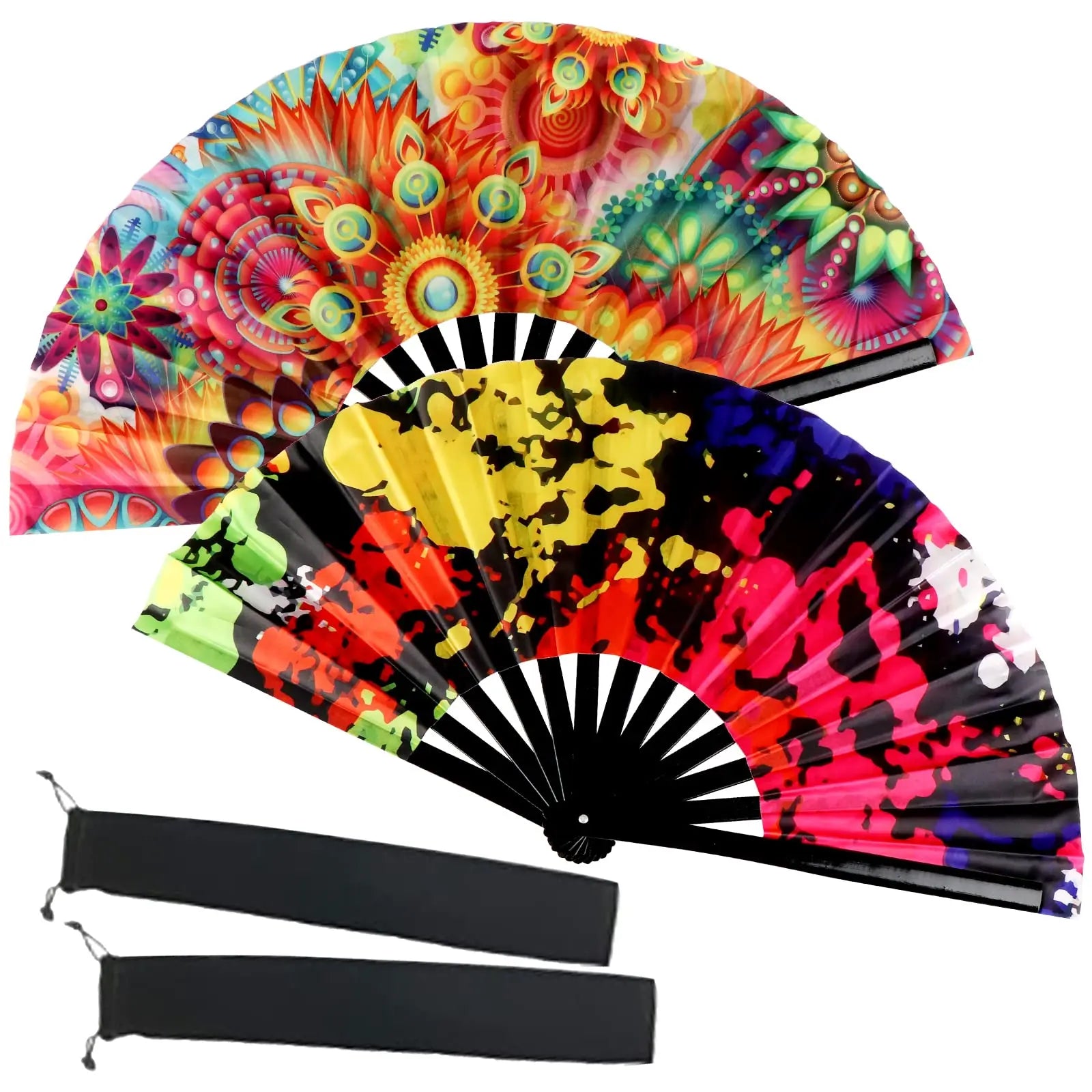 Customizable Babmoo Dance Fan Stage Performance Folding Fan DIY Graffiti Arts Solid Color Fan Photo Prop