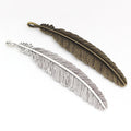 3pcs/lot 105x21mm Antique Silver Plated  Bronze Feather Style Handmade Charms Pendant:DIY Jewelry Supplies for Bracelet Necklace