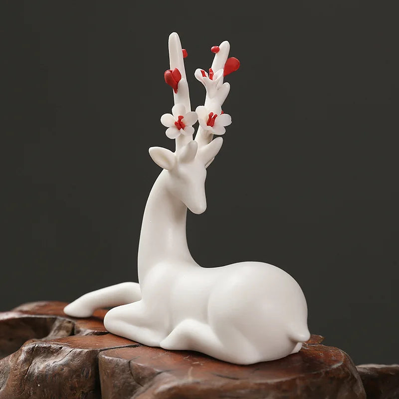 White Jade White Porcelain One Deer Accompanying Crafts Decoration Desk Tea Ceremony Decorationtea Tea Pet Ornaments