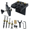 3 in 1 Pocket Hole Jig Kit Adjustable Wood Dowel Jig Drill Kit Hole Drilling Guide Positioner Punch Locator Woodworking Tool