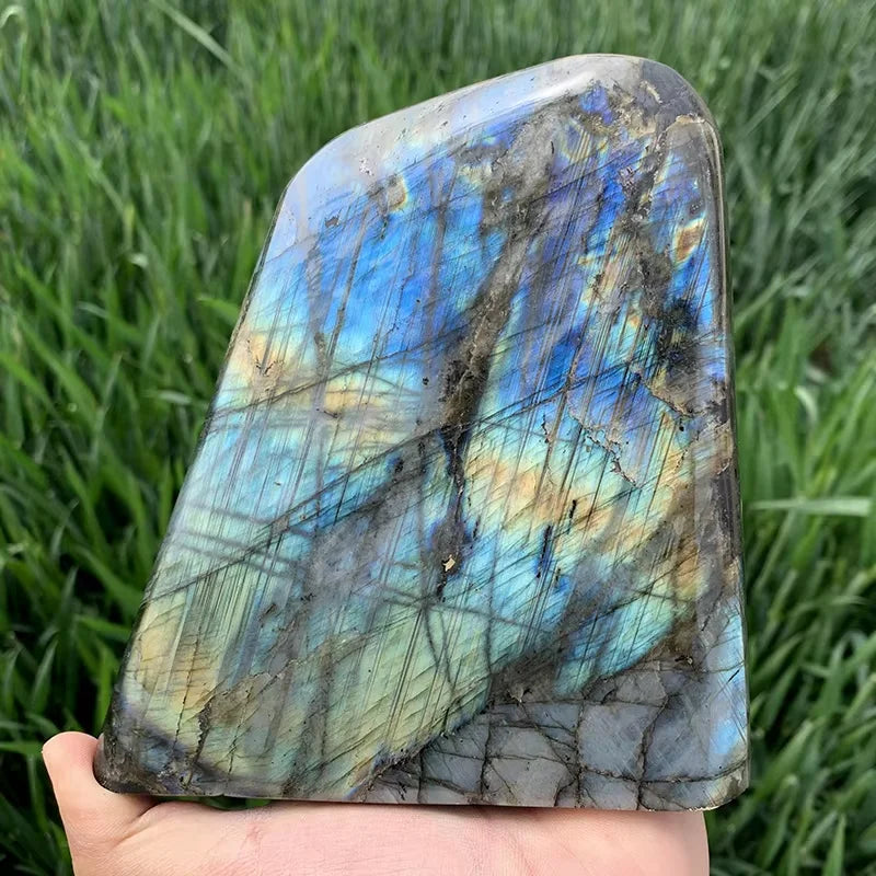 Wholesale Natural Labradorite Ornament Stone Healing Labradorite Polished Stone for Home Decoration