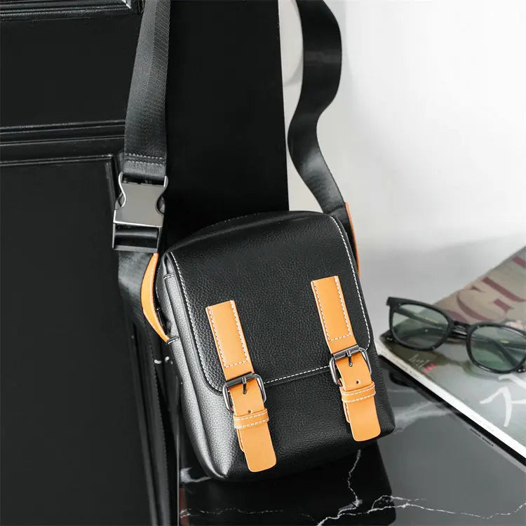 Small Fashion Mobile Phone Pu Leather Sport Side Chest Sling Crossbody Luggage Travel Shoulder Messenger Bag for Men Women