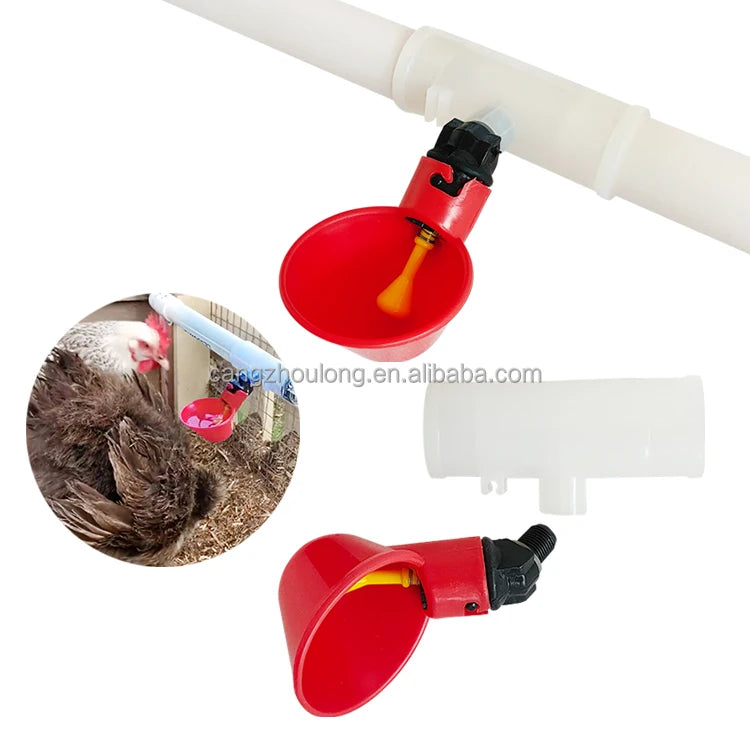 YYX Automatic Poultry Watering Drinker Cups Float Style Gravity Feed Waterer Water Cup Poultry Drinker Automatic