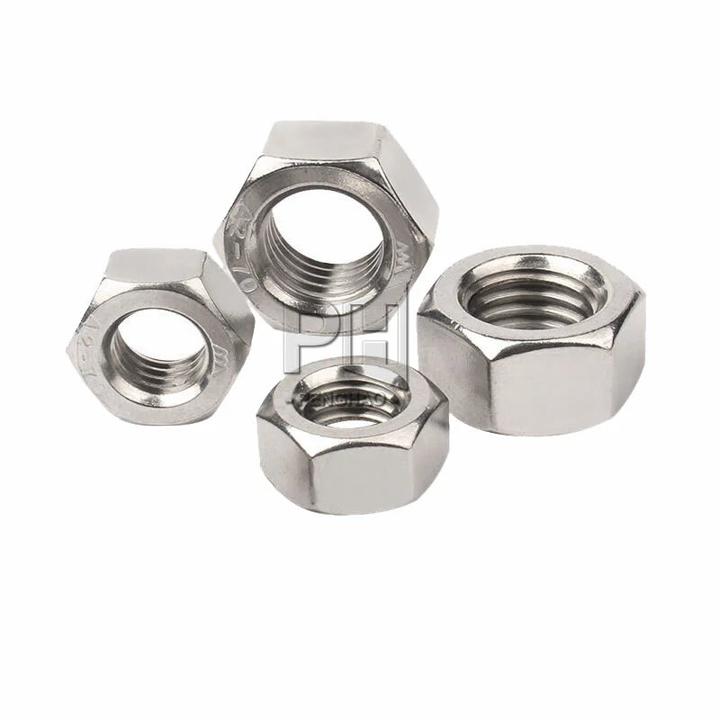 304 Stainless Steel Hex Nut High Strength Self-locking Hex Nut M1.2M1.4M4M6M8M12-M33 Hex Bolt Nut
