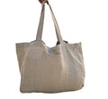Custom Logo Eco Friendly Plain Linen Shoulder Bag Soft Natural Linen Beach Tote Bag